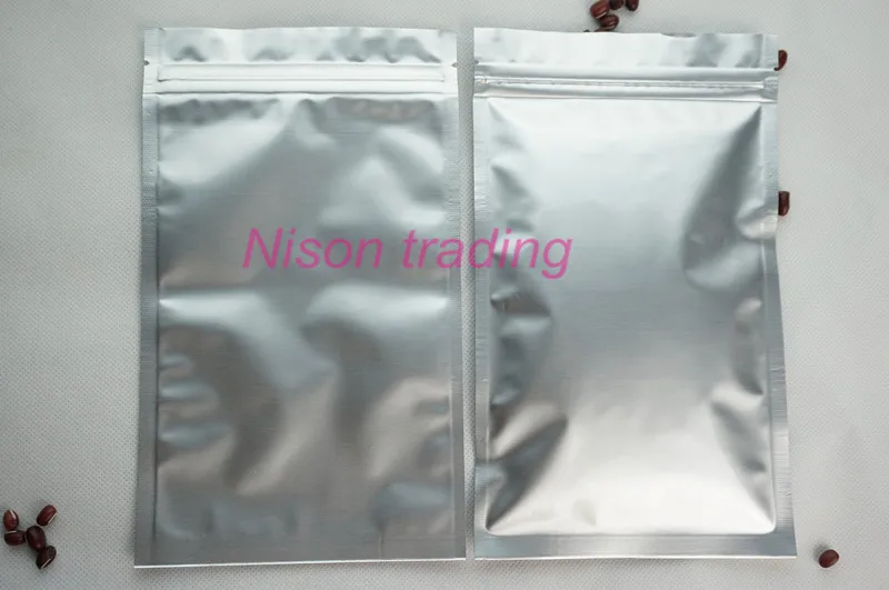 100 шт./лот 8 5*14 см Чистая Алюминиевая фольга ziplock мешок reclosable серебристо белый