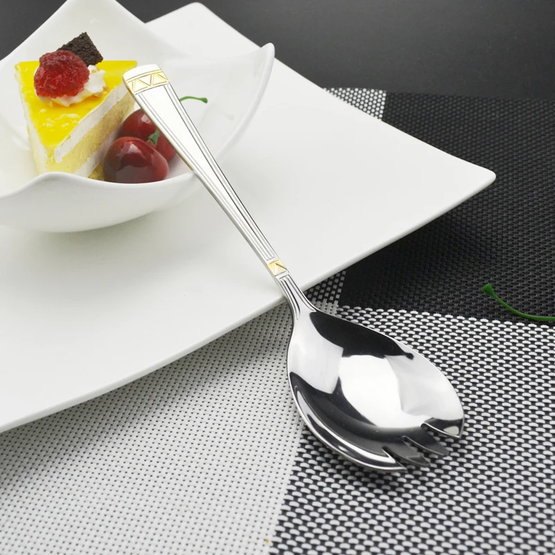 1 Шт. Высокое Качество Нержавеющей Стали Тонкий Высокий Классический Салат Вилка