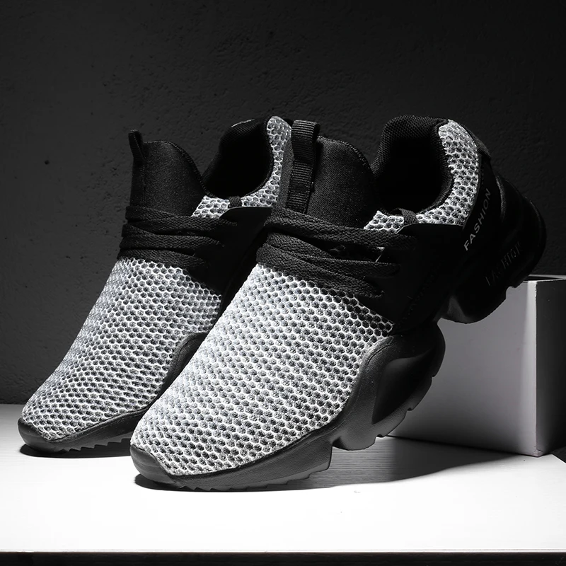 FANPAO 2019 модные мокасины для прогулки обувь без шнуровки мужчин сетка Flyknit