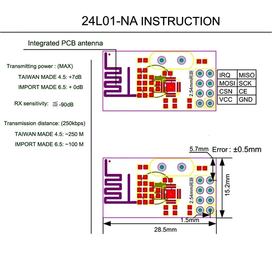 NRF24L01 + беспроводной модуль приемопередатчика для Arduino антенны 2 4 ГГц