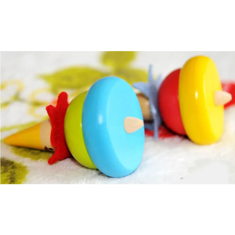 Традиционные деревянные вращающиеся супер милые Клоун гироскоп ностальгические