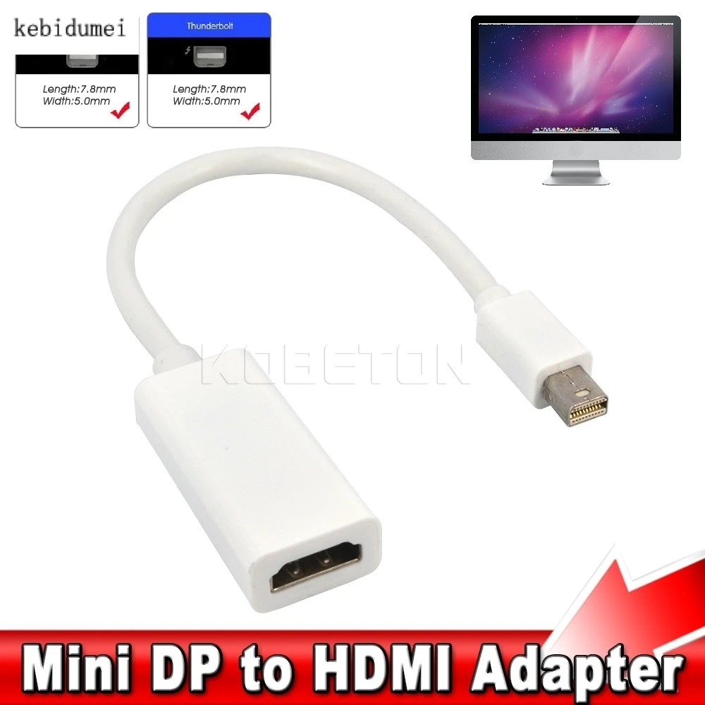 Новинка 2017 переходник Thunderbolt Mini DisplayPort DP папа HDMI совместимый мама кабель