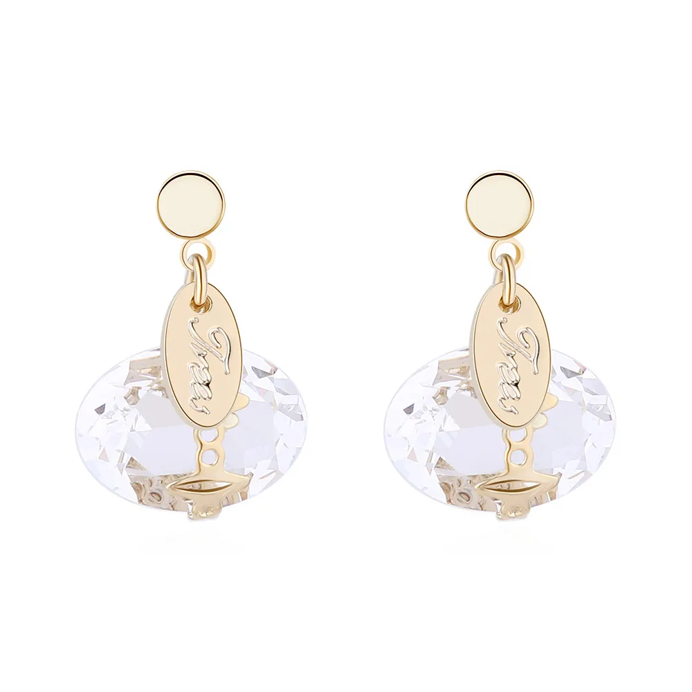 2019 большие овальные Каменные Свадебные серьги для невесты и подружки с