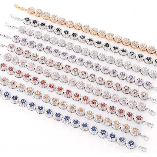 

Fashion Jewelry 4 Colors Little Plum Blossom Bracelet Super Flash AAA Grade Zircon Bracelets & Bangles