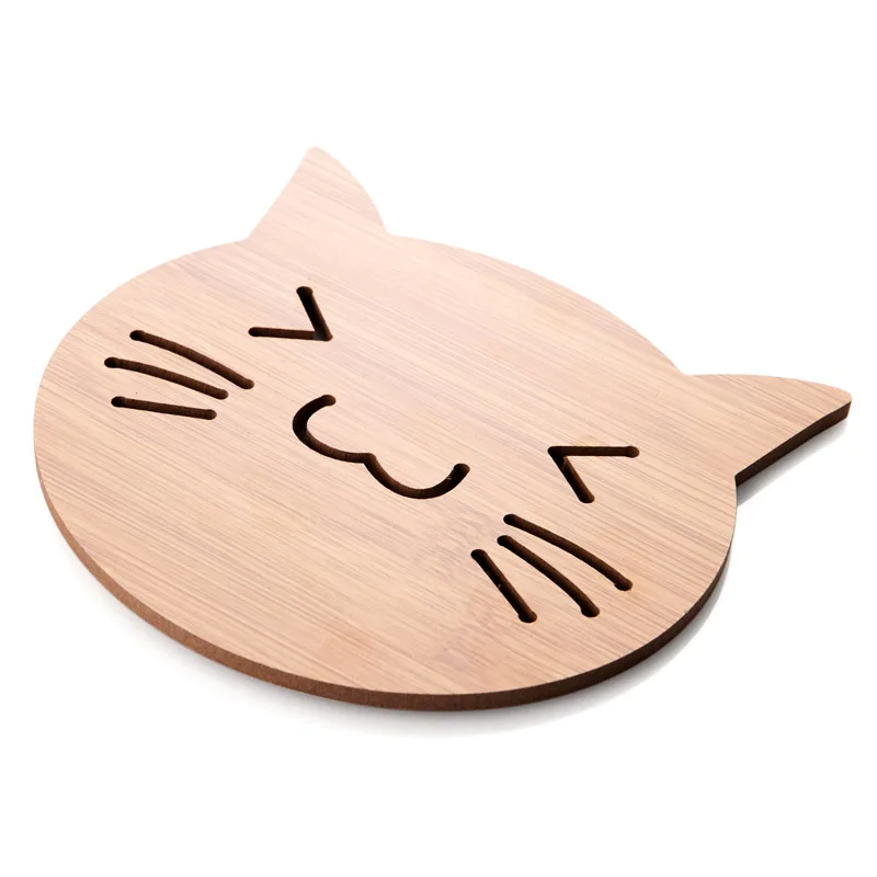 Домашний Деревянный мультяшный изоляционный коврик для стола Противоскользящий