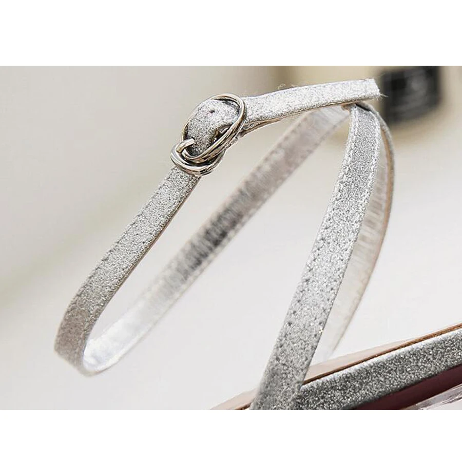 Босоножки MHYONS женские с прозрачными кристаллами сетчатые сандалии на толстом