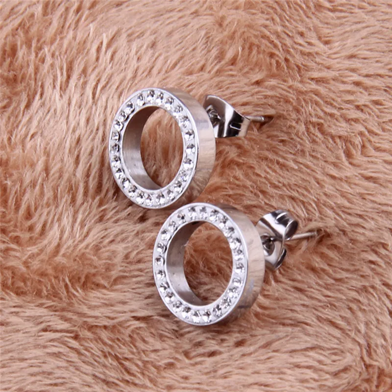 Серьги гвоздики женские из нержавеющей стали с кристаллами|crystal stud earrings|fashion