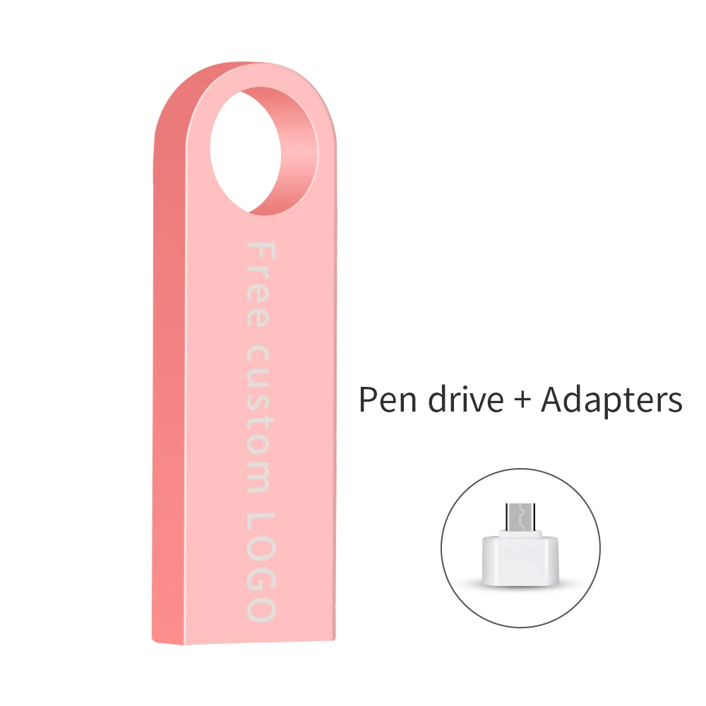 Pink Металлический USB 3,0 высокоскоростной usb флэш-ключ 128 ГБ реальная емкость 16 ГБ 8 ГБ 4 ГБ черная ручка-накопитель мини 64 ГБ 32 ГБ usb флешка печать логотипа - Цвет: Pink