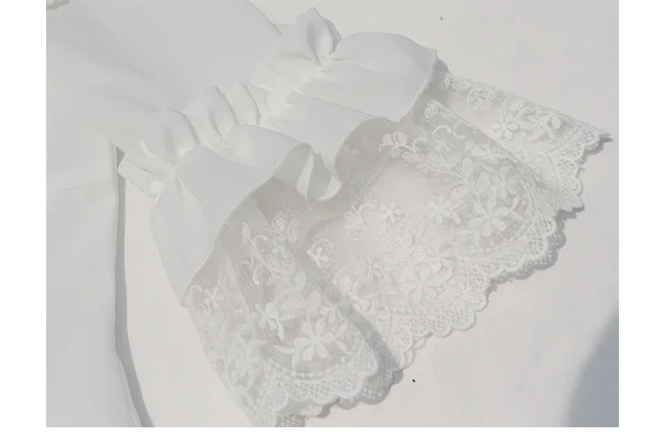 Женская кружевная блузка PYJTRL белая облегающая с рукавом 1/2|women shirts|white lace blouselace blouse