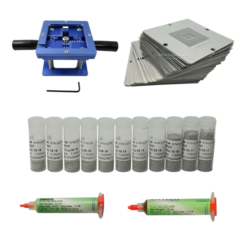 

90mm BGA reballing station with Universal Stencil kit solder ball repair tools for rework