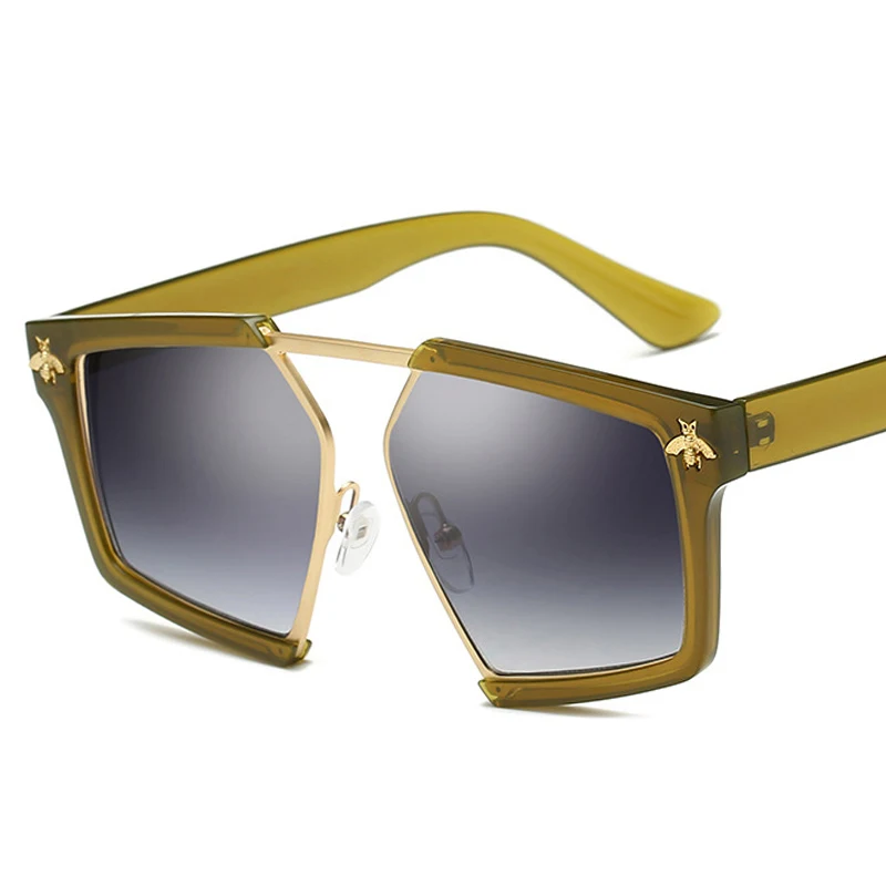AMII 2018 Bee pattern Sunglasses Ms Brand Designer Sun Glasses Driving Oculos De Sol Masculino Grandmaster Square Sunglass | Аксессуары