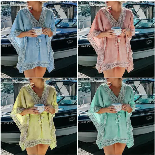 

Модный женский купальный костюм, кружевное бикини с кисточками, купальник, накидка, повседневные платья