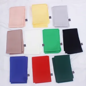 Платок Шелковый женский, маленький, однотонный, 2019