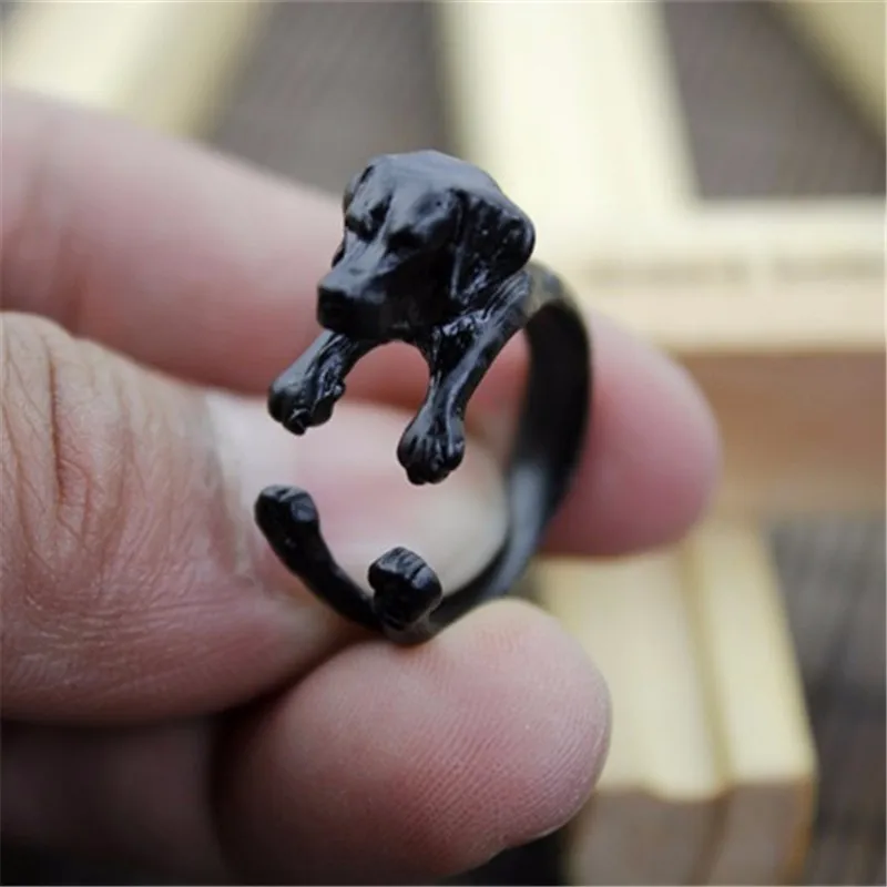 RONGQING Anillo 12pcs/lot Labrador Retriever Dog Rings Adjustable for Women and Kids Fashion Pet Ring Jewelry Gifts | Украшения и