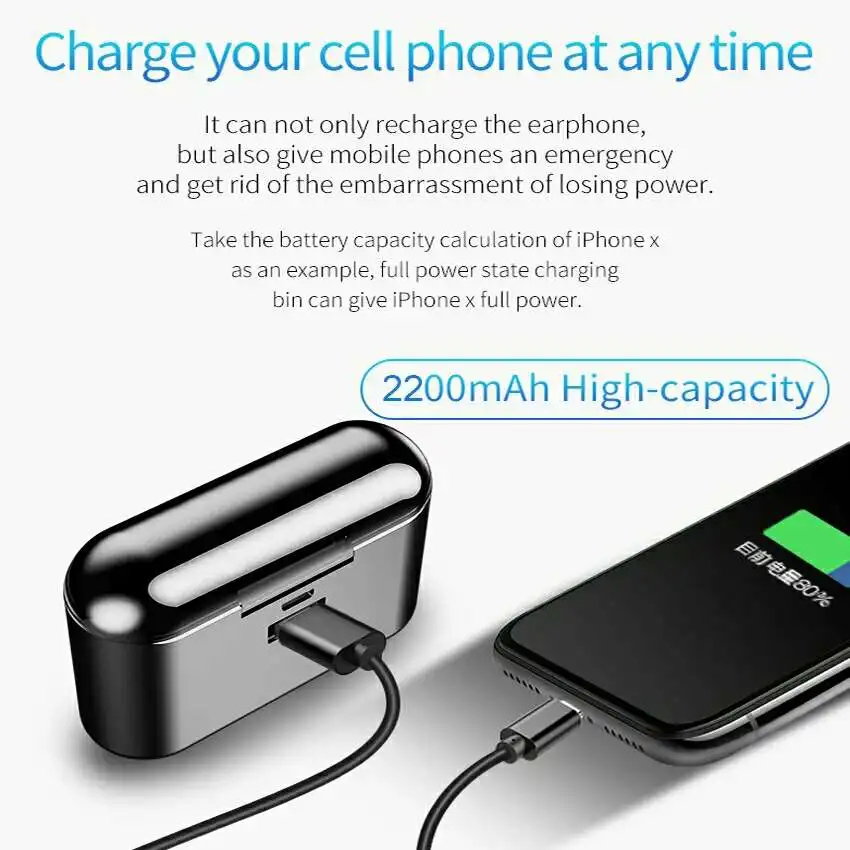 TEAMYO X8S Bluetooth 5 0 наушники TWS беспроводные спортивные стерео Встроенный микрофон с