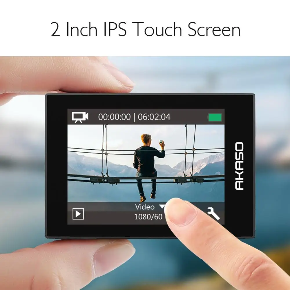 Экшн камера AKASO EK7000 Pro 4K с сенсорным экраном и регулируемым углом обзора до 40