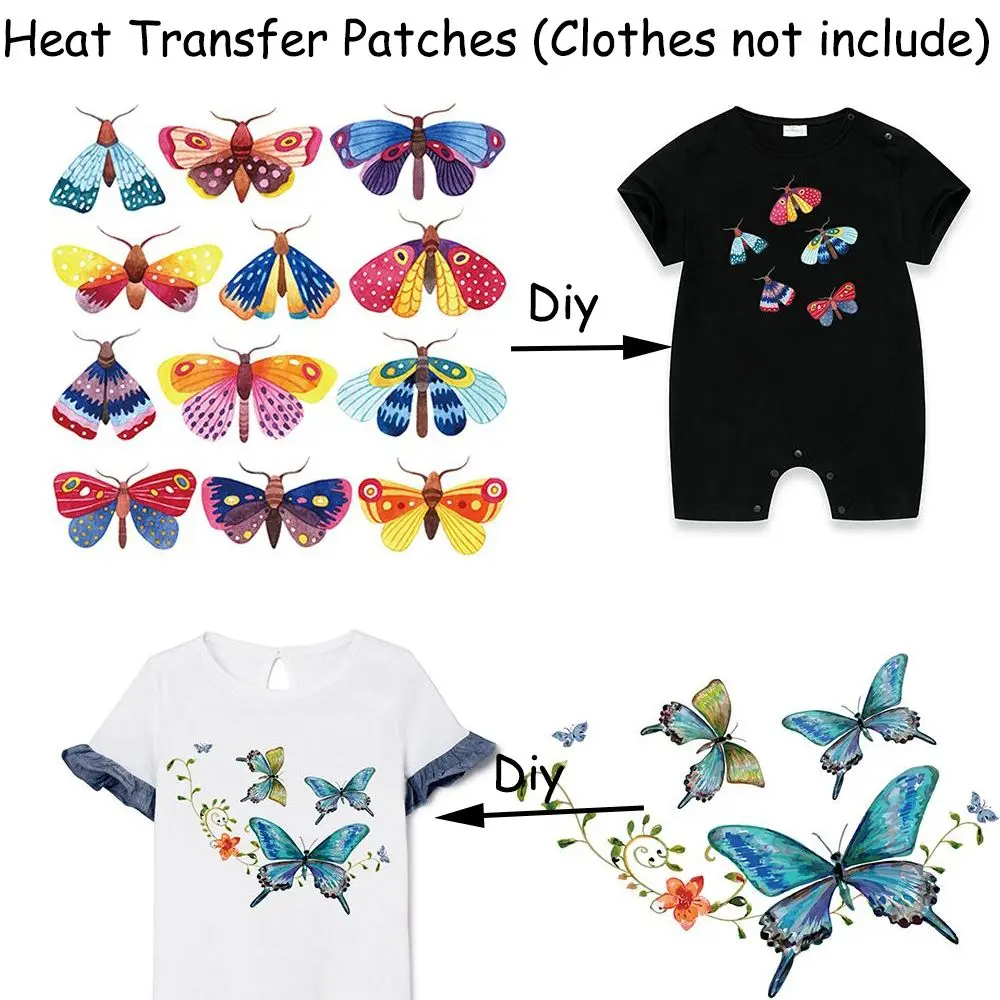 Flower Butterfly Patch Iron On Appliques T-shirt Dresses A-level Washable Heat Transfer Stickers Clothes DIY Printing | Дом и сад