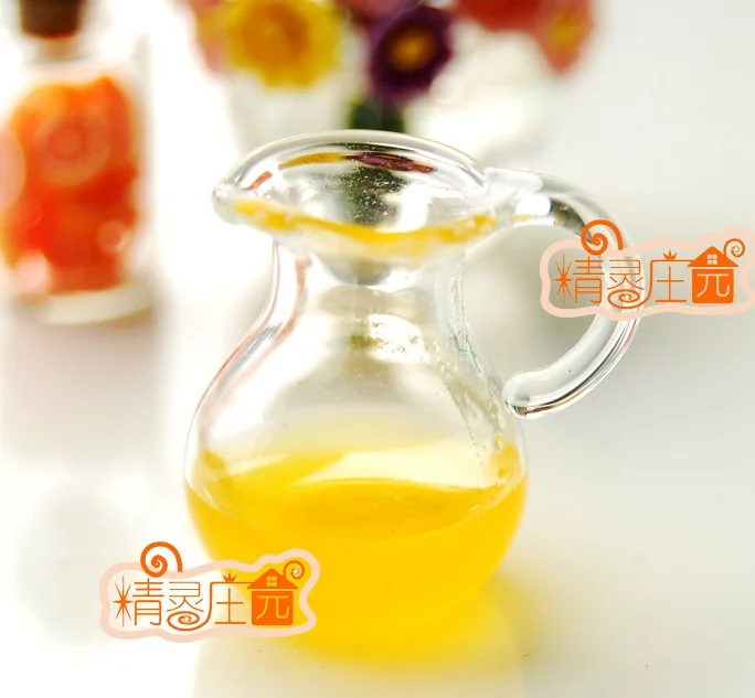 MINI Dollhouse Mini furniture model food play glass jar a of orange juice delicious | Игрушки и хобби