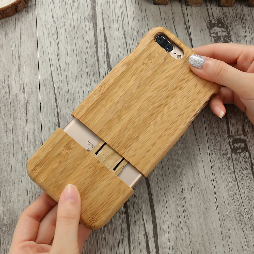 Чехол KISSCASE 2 в 1 для iPhone 7 8 Plus жесткий защитный чехол из натурального дерева