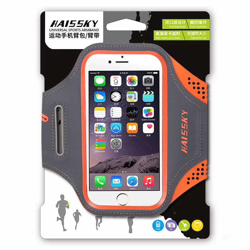 HAISSKY спортивные повязки на руку для iPhone 11 Pro X XS Max XR 8 7 6 Plus чехол телефона с