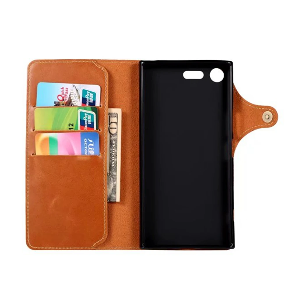Luxury PU Leather with Button Flip Full Body Cover Case Card Slots for Sony Xperia XA XP X Premium Compact XZ | Мобильные телефоны