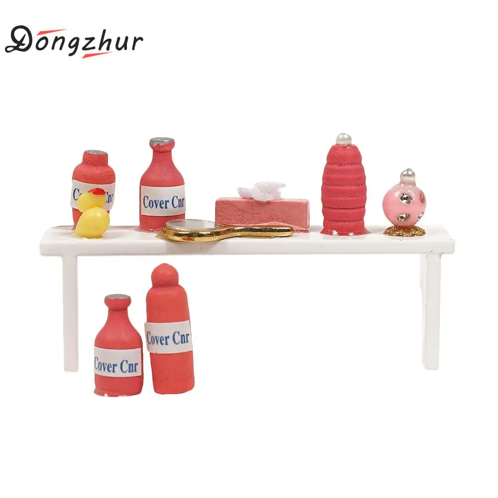 Dongzhur розовые принадлежности для ванной полка для бутылок и банок DIY макеты кукольного домика 1:12 аксессуары миниатюрные Товары для ванной комнаты
