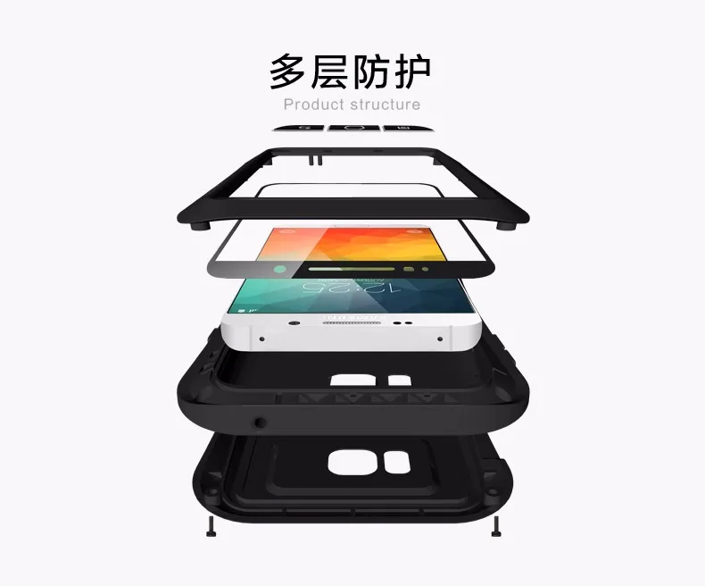 Водонепроницаемый алюминиевый металлический чехол Love Mei Life для SAMSUNG Galaxy S5 S6 Note 3 4 5 A3 A5 A7 A8000 A9 Alpha Cover