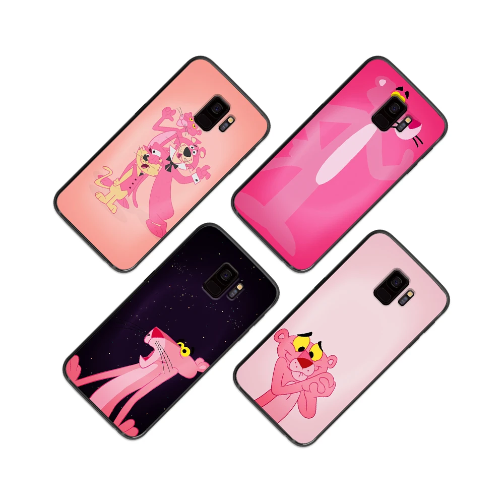 Розовый пантера для Samsung Galaxy A5 A6 A7 A8 A9 2017 2018 2019 Plus M10 M20 M30 мягкий силиконовый черный