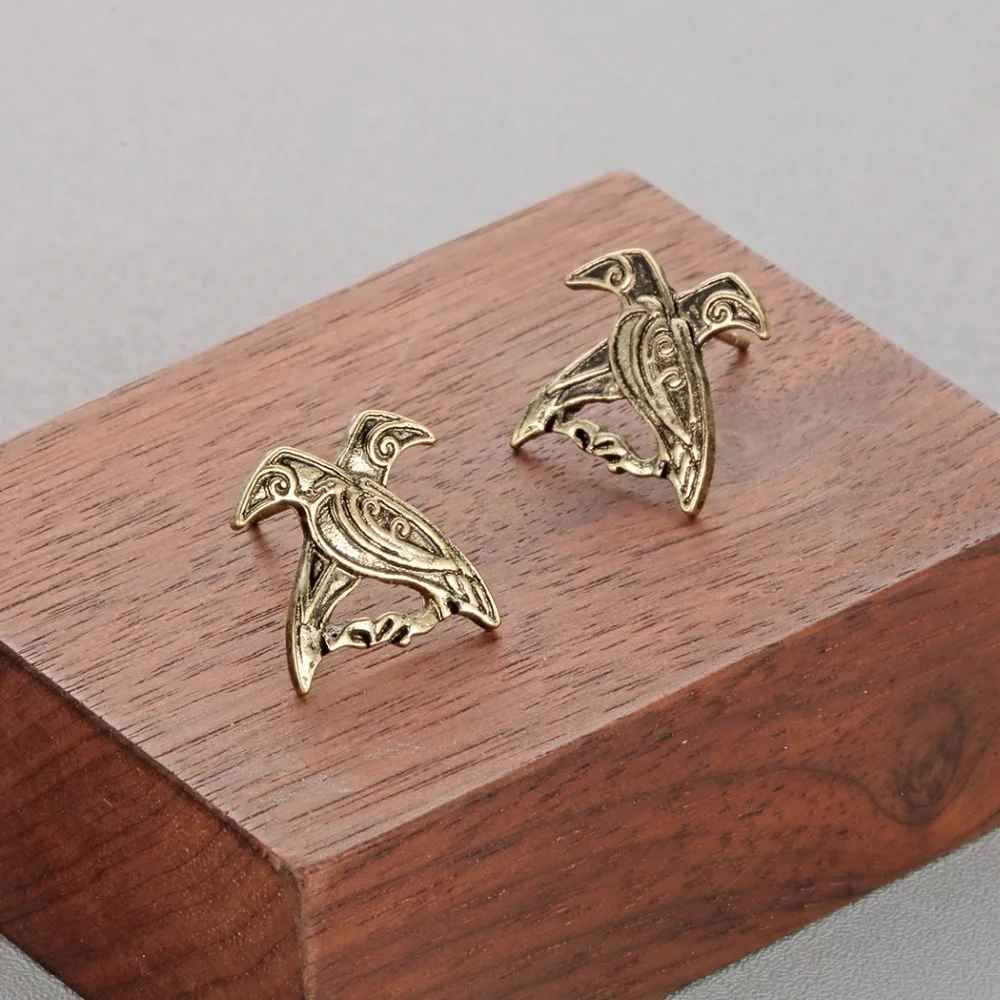 Valknut серьги в виде птиц античное животное языческие вороны Одина викингов