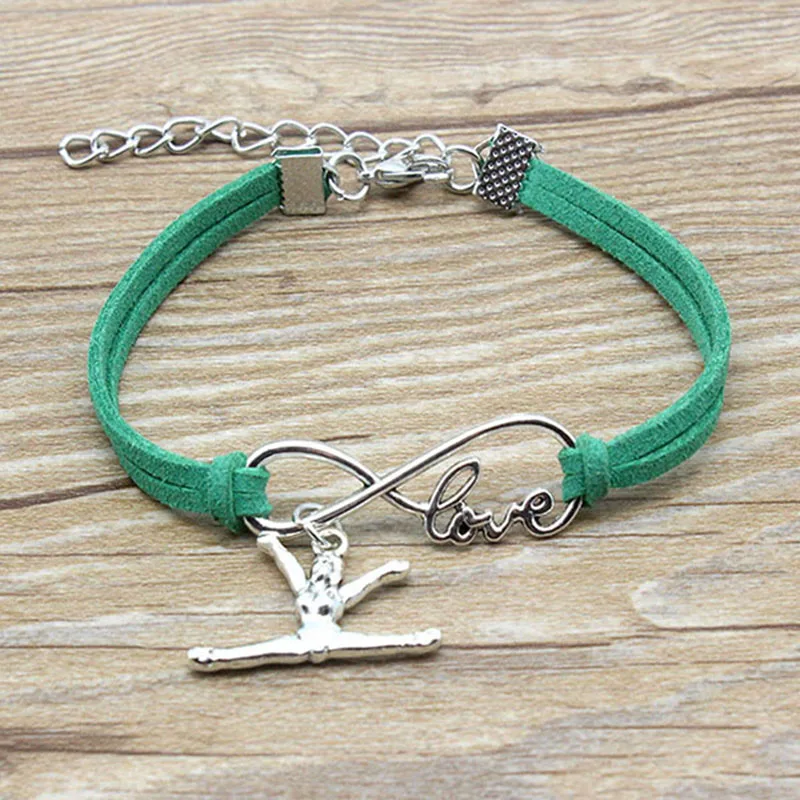 HLLZH Multi-colored Antique Silver Girl do Yoga Pendant Charm Bracelets Handmade Weave Leather For Women Men Jewelry | Украшения и