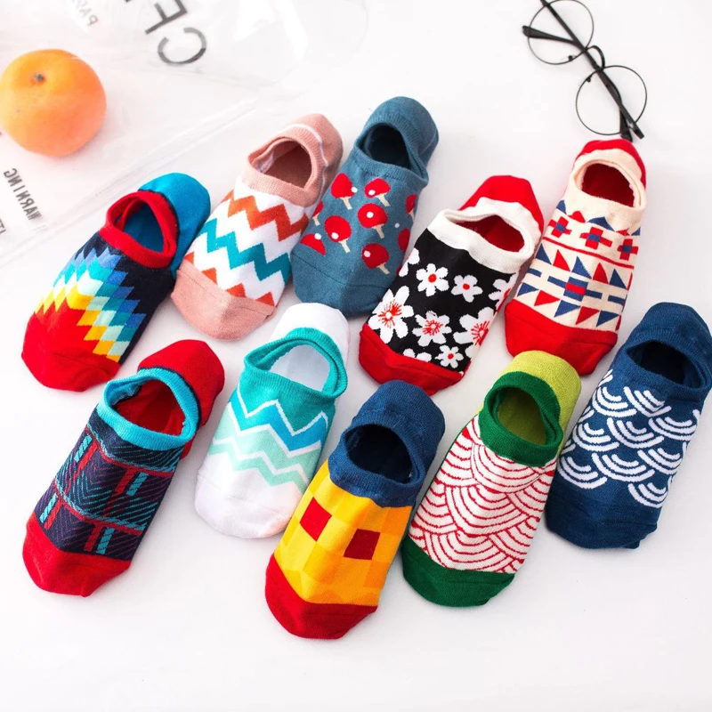 Носки невидимки женские х/б Нескользящие 4 пары|Носки-следки| |