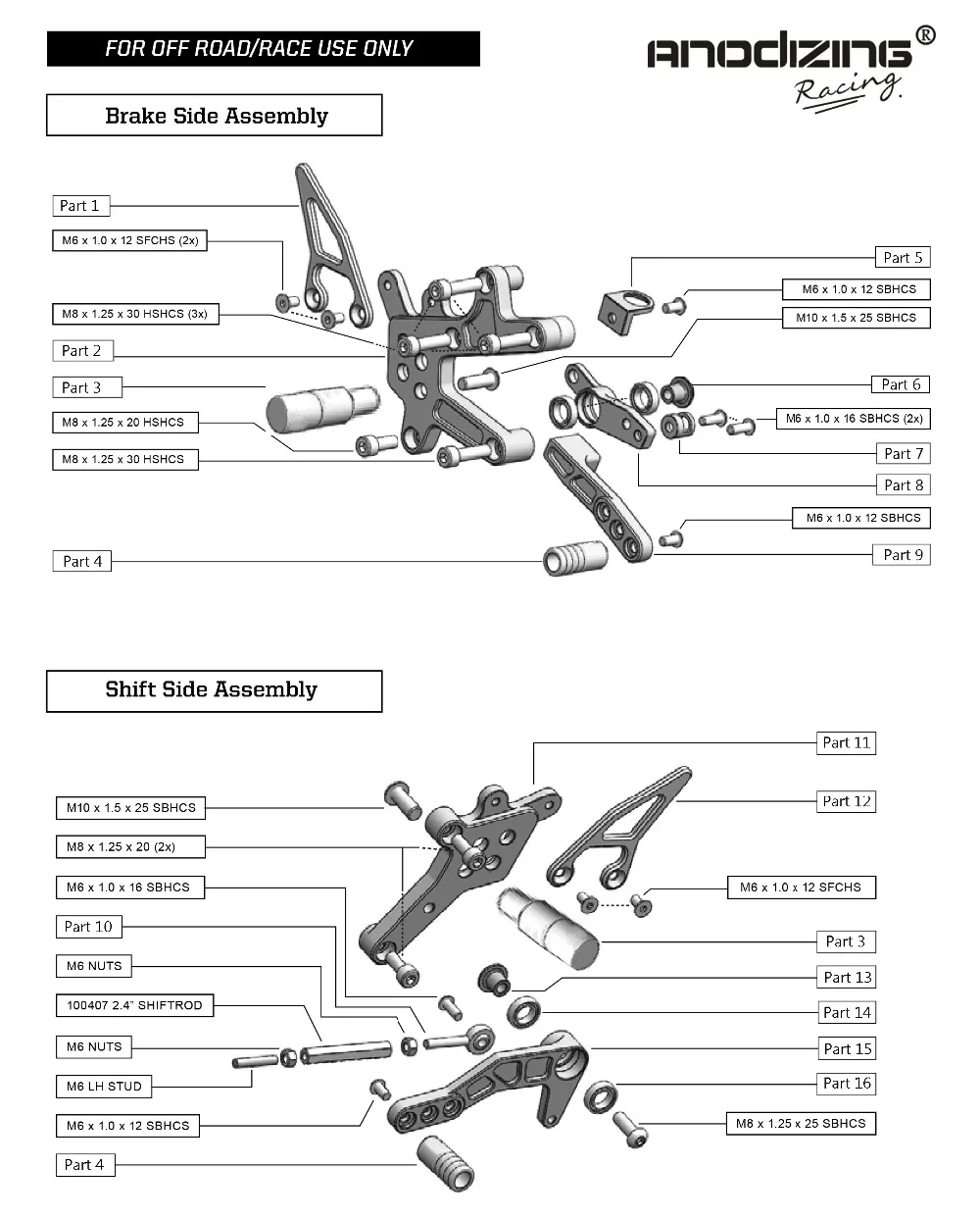Мотоцикл с ЧПУ Rearsets сзади комплект подставка для отдыха ноги колышки GP
