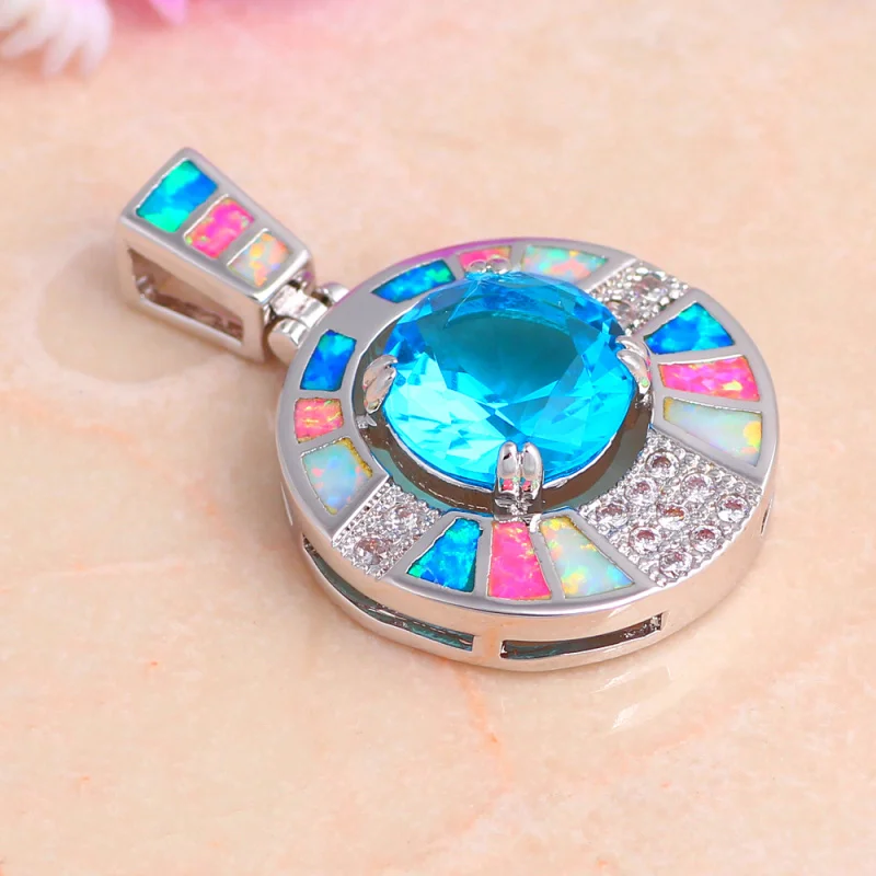 Rolilason Высокое качество фантастические Цвет огненный опал Серебро штампованные