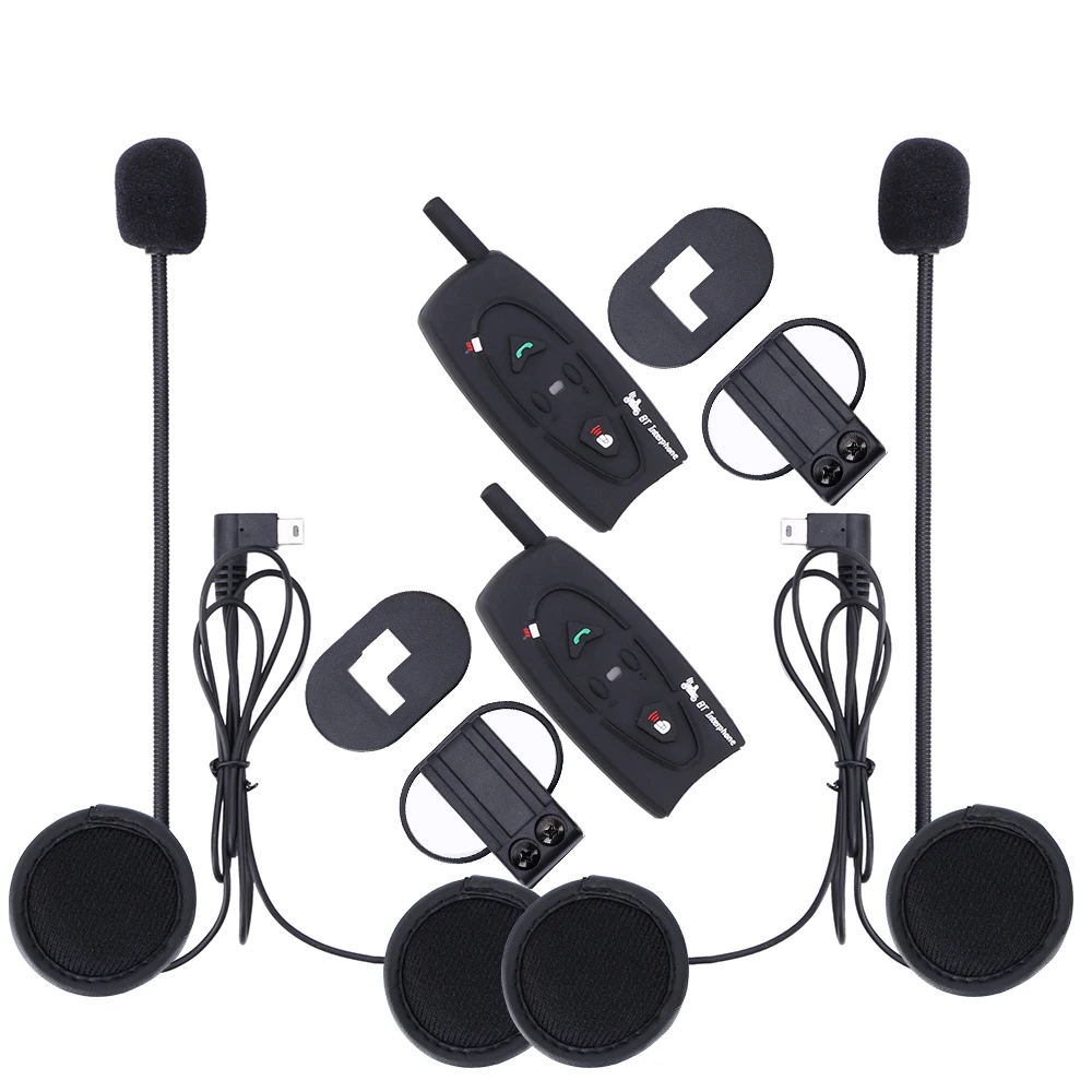 2 шт мото rcycle шлем bluetooth гарнитура для внутренней связи набор bt переговорные 500 м V2