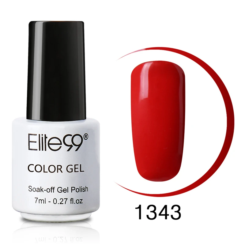 EG1343 Red Elite99, 7 мл, косметический гель для ногтей, сделай сам, замачиваемый, УФ Led, гель для ногтей, эмаль, Гель-лак, лак, Гель-лак для ногтей,, дизайн ногтей, макияж - Цвет: EG1343 Red