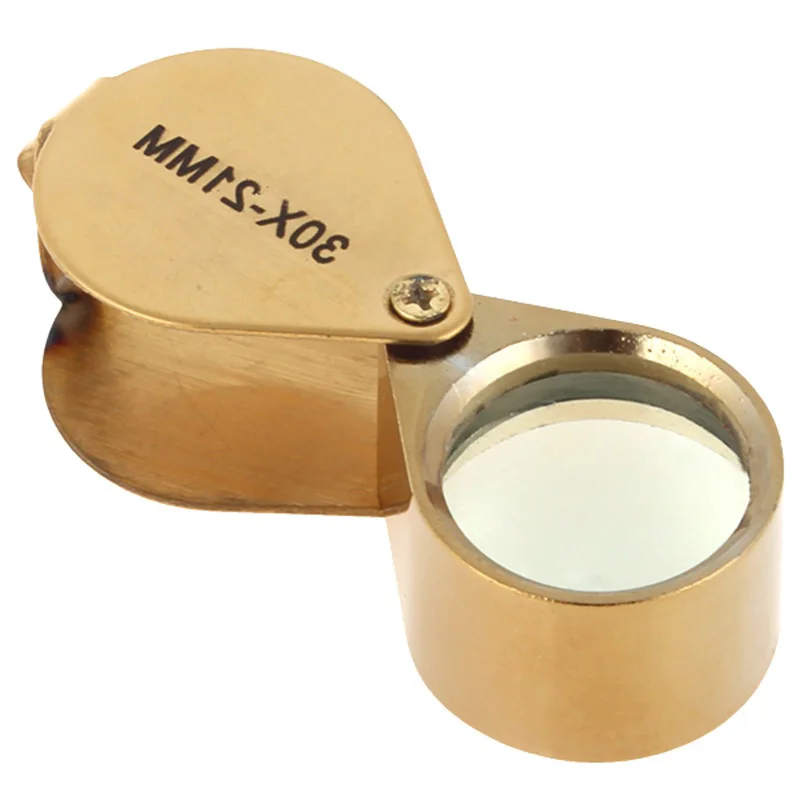 Xinxiang Мини Портативная Лупа 30X-21mm Золотая Тройная ювелира Оптическая лупа