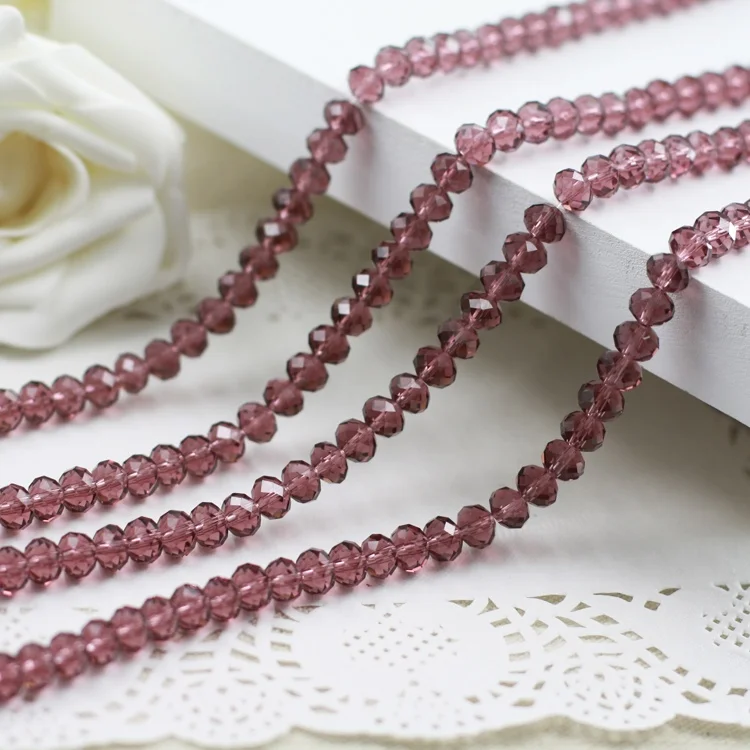 5040 AAA высокое качество кристально чистый AB Цвет свободный кристалл стекло Rondelle beads. 2 мм 3 мм 4 мм, 6 мм, 8 мм 10 мм, 12 мм - Цвет: Purple
