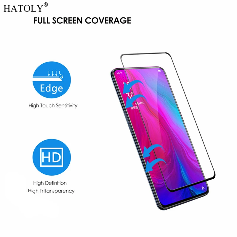 2 uds vidrio templado para Vivo V15 Protector de pantalla para VIVO V15 funda de pegamento completo para BBK Vivo V15 3D pel&iacute;cula de borde curvado HATOLY 6,53"-0