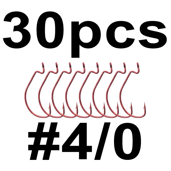 Red 4-0 30pcs Cassyaa 30-50 шт. рыболовные крючки из высокоуглеродистой стали Кривошип колючий крючок джиг большой Кривошип крючок для мягкой приманки снасти Высокое качество KXY051 - Цвет: Red 4-0 30pcs