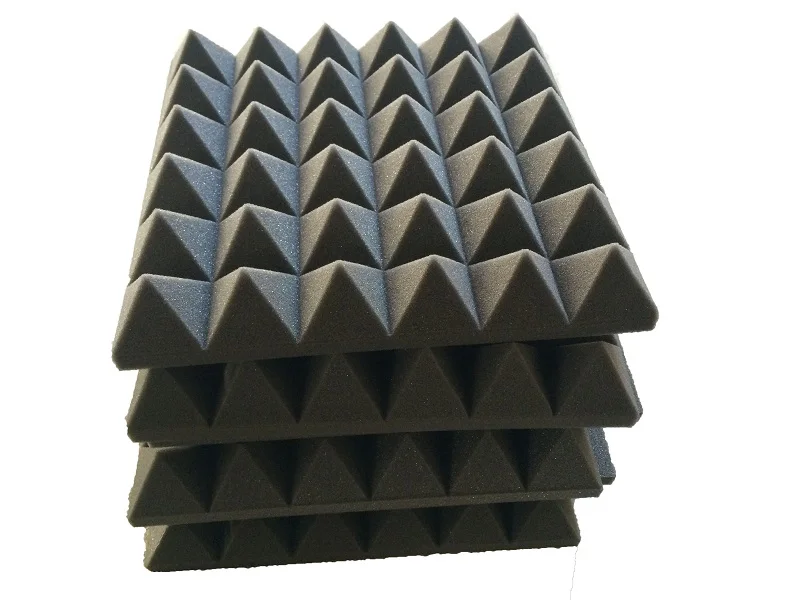 8 PCS Acoustic Pyramid Studio Ceiling 30 x 30cm Soundproof Foam Charcoal Color | Wall Stickers