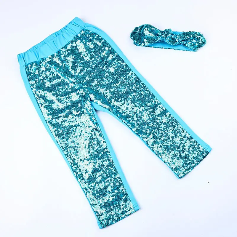 Леггинсы для девочек с золотыми блестками модные блестящие легинсы повязкой на