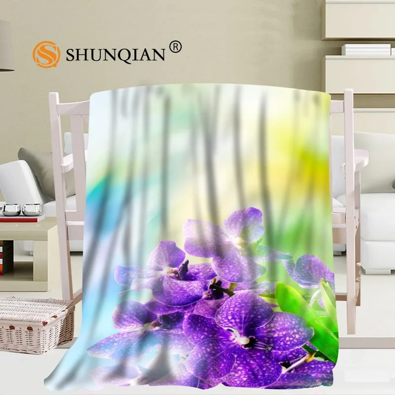 vender Personalizado Flor Orquídea Cobertor Macio Diy Sua Imagem Decoração Quarto Tamanho 56x8 0 Polegada, 50x6 0 Polegada, 40x5 0 Polegada A7.10