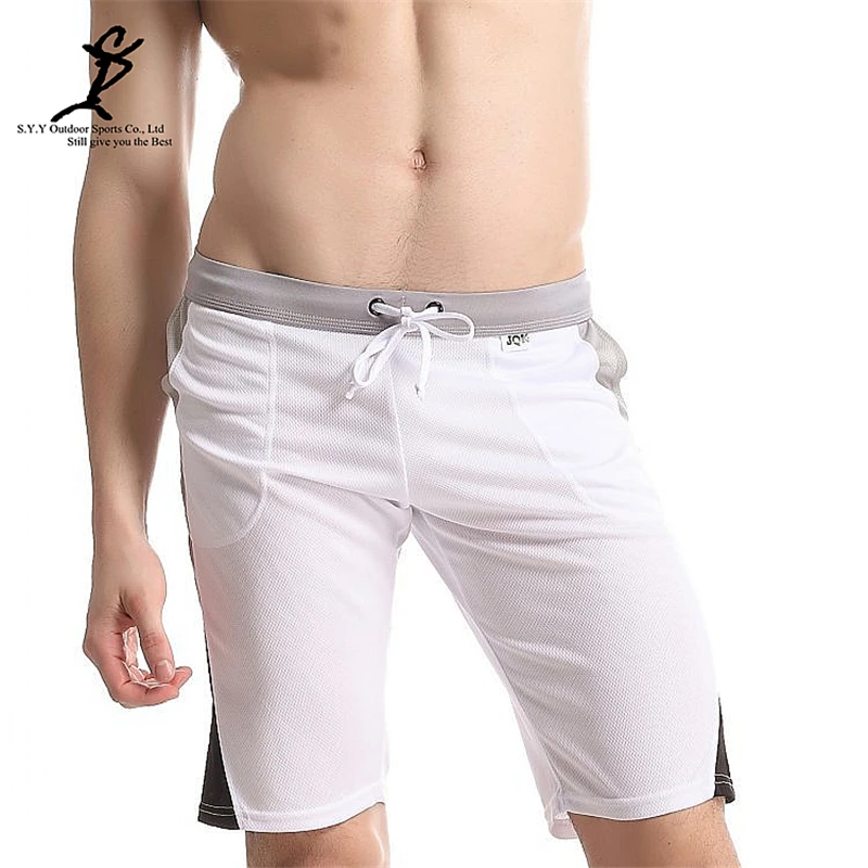 Для мужчин тренажерный зал Фитнес Цвет лоскутное шорты для бега тренировки