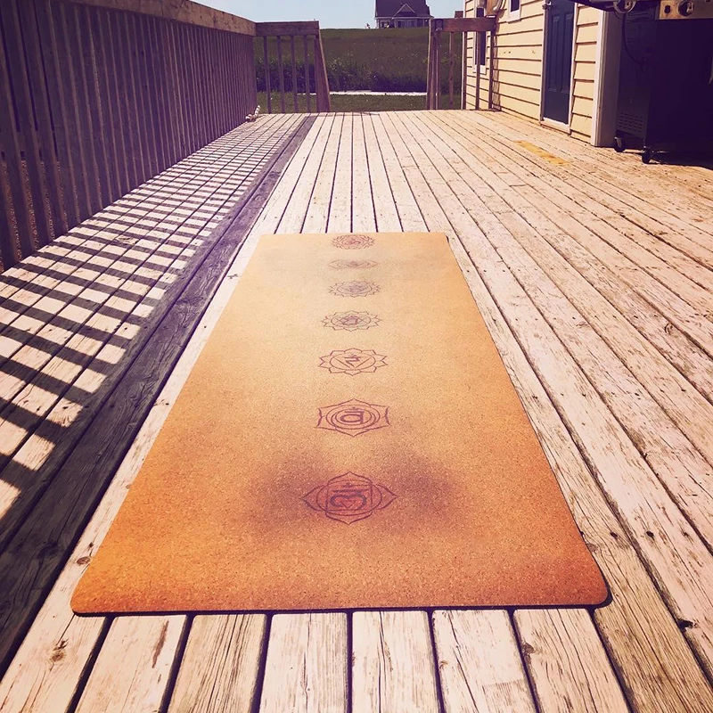 Коврик для йоги INS HOT Chakra пробковый экологически безопасный нескользящий лучший