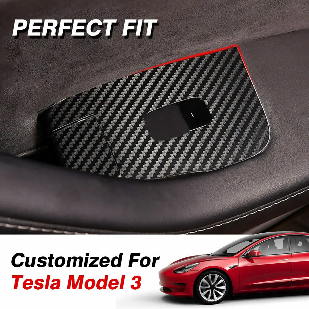 Наклейка на панель стеклопереключателя автомобиля Tesla Model 3 17 19 из углеродного