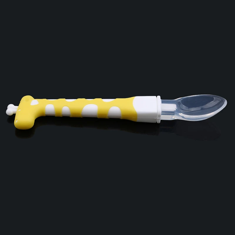 1PC 2020 Latest Style Baby Cute Cartoon Spoon With Travel Safe Toddler Child Feeding Training Easy To Hold Heat | Мать и ребенок