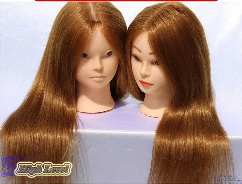 

Отличная Золотая 24' учебная головка с макияжем 80% высокотемпературное волокно 20% волосы животных Парикмахерская режущая учебная головка