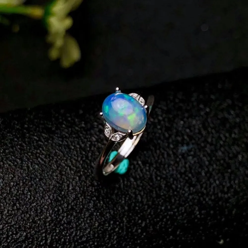 Shilovem 925 Серебряное кольцо с натуральным опалом Ювелирные украшения для женщин Модный свадебный подарок Новинка, yhj060801ago