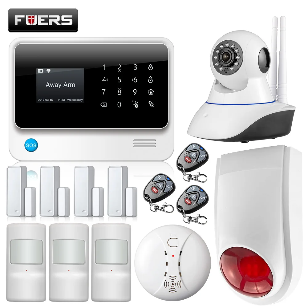 FUERS 3GG90B 433 МГц беспроводной 2 4G WiFi GSM GPRS SMS домашняя система охранной сигнализации IOS