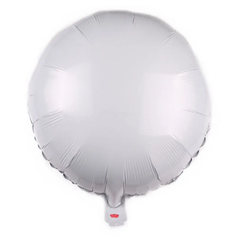 White GOGO PAITY,,, 18 дюймов, монохромный круглый алюминиевый шар, праздничные вечерние воздушные шары, украшение - Цвет: White